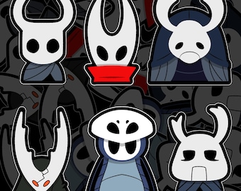 Keychain or Sticker - Hollow Knight Silksong Bugs - Hornet - Zote - Quirrel - Elder Bug - Metroidvaniva Retro
