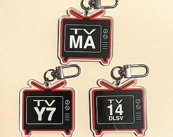 Retro Television Ratings Keychains / Charms