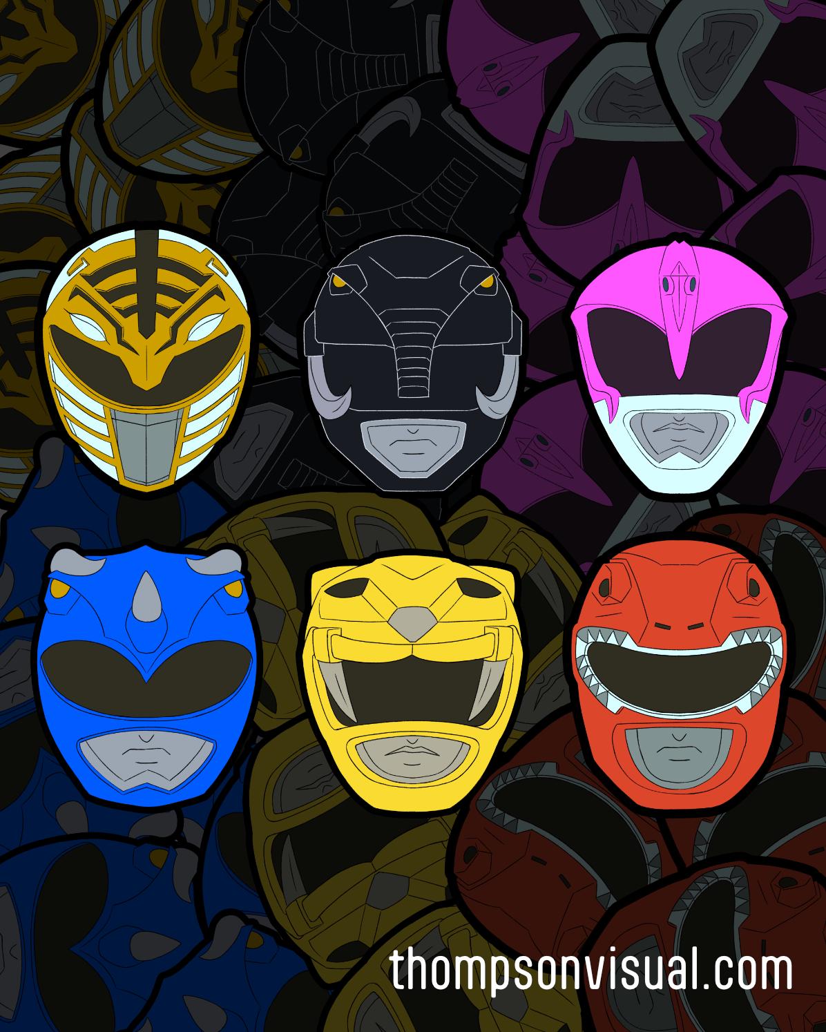 Stickers - Mighty Morphin Power Rangers the Movie Helmet Designs