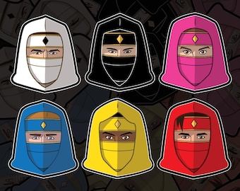 Stickers - Mighty Morphin Power Rangers The Movie Ninjetti Designs 90’s Retro Vintage Inspired Tokusatsu VHS Classic
