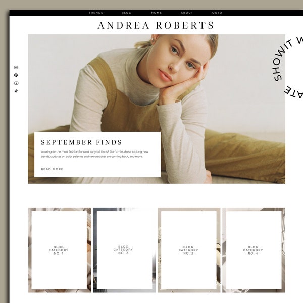 ShowIt Blogger Template, Fashion Blogger Website Template, Minimalist Website Theme