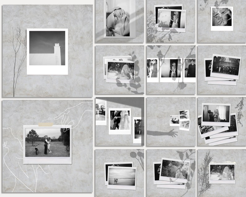 Neutral Instagram Template Polaroid Template Mood Board image 6