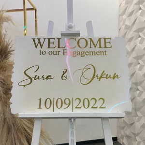 Sticker for welcome sign reception board personalized Wedding Söz Nisan Wedding Engagement Entrance Plaque with white background image 2