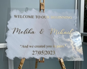 Welcome board | Reception board | Welcome sign | Blackboard for every occasion | Welcome | Acrylic sign | Wedding sign in all languages