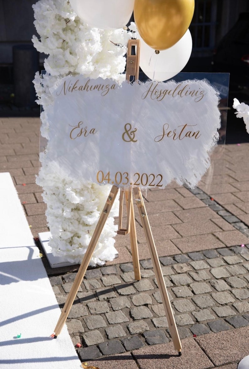 Sticker for welcome sign reception board personalized Wedding Söz Nisan Wedding Engagement Entrance Plaque with white background image 3