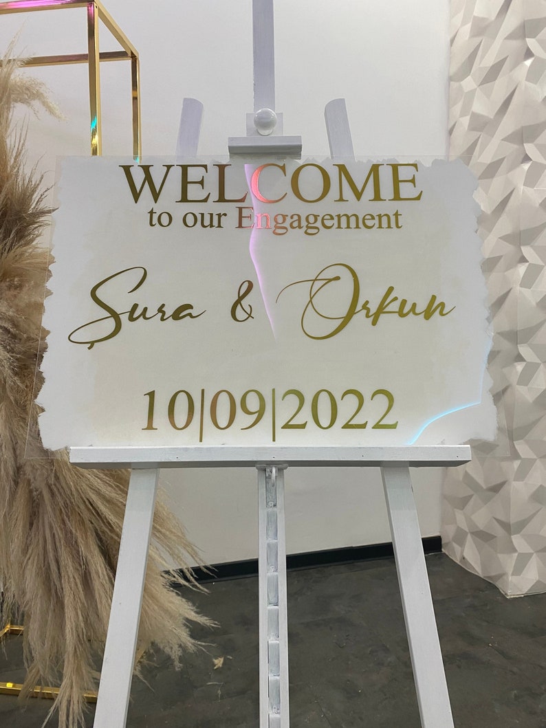 Sticker for welcome sign reception board personalized Wedding Söz Nisan Wedding Engagement Entrance Plaque with white background image 2