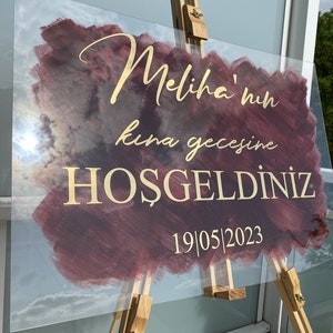 Willkommenstafel Empfangstafel Willkommensschild Tafel für jeden Anlass Welcome Acrylschild Hochzeitsschild in allen Sprachen Bild 6