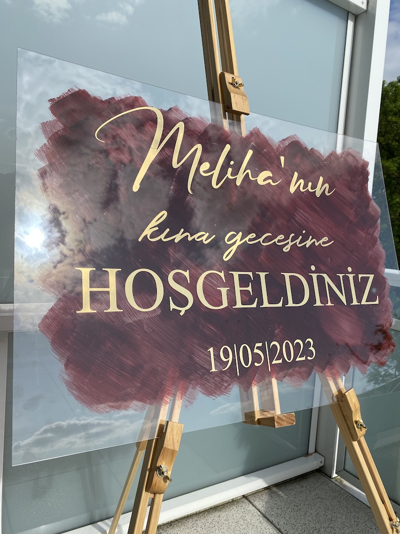 Willkommenstafel Empfangstafel Willkommensschild Tafel für jeden Anlass Welcome Acrylschild Hochzeitsschild in allen Sprachen Bild 6