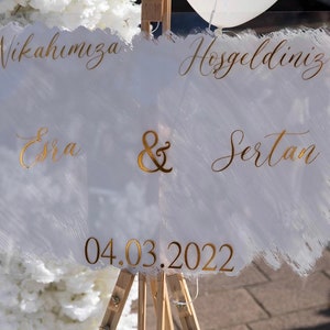 Sticker for welcome sign reception board personalized Wedding Söz Nisan Wedding Engagement Entrance Plaque with white background image 4