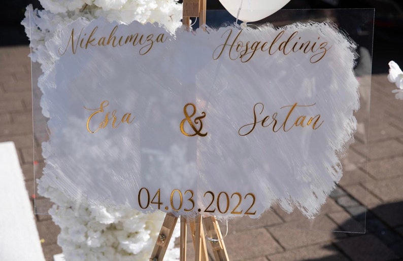 Sticker for welcome sign reception board personalized Wedding Söz Nisan Wedding Engagement Entrance Plaque with white background image 4