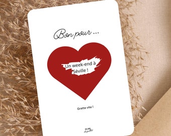 Personalized surprise scratch card, pregnancy announcement, voucher for, scratch-off gift voucher, civil partnership, marriage proposal, witness, weekend