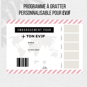 EVJF aanpasbaar programma in de vorm van een kraskaart, toekomstig bruidscadeau, vrijgezellenfeest, vrijgezellenfeestanimatie