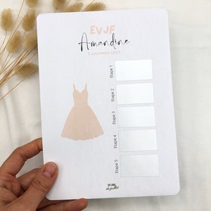 Carte itinéraire EVJF, jeu EVJF, carte EVJF à gratter personnalisable, cadeau future mariée, enterrement vie de jeune fille, animation evjf