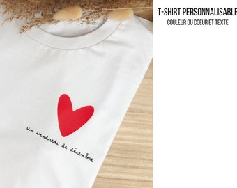 T-shirt femme personnalisable | teeshirt matchy matchy | cadeau Fête des Mères personnalisable | Cadeau naissance / cadeau mariage