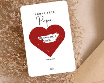 Fête des Pères, Carte à gratter personnalisable, Annonce grossesse, bon pour, bon cadeau, cadeau pour papa, cadeau homme personnalisé