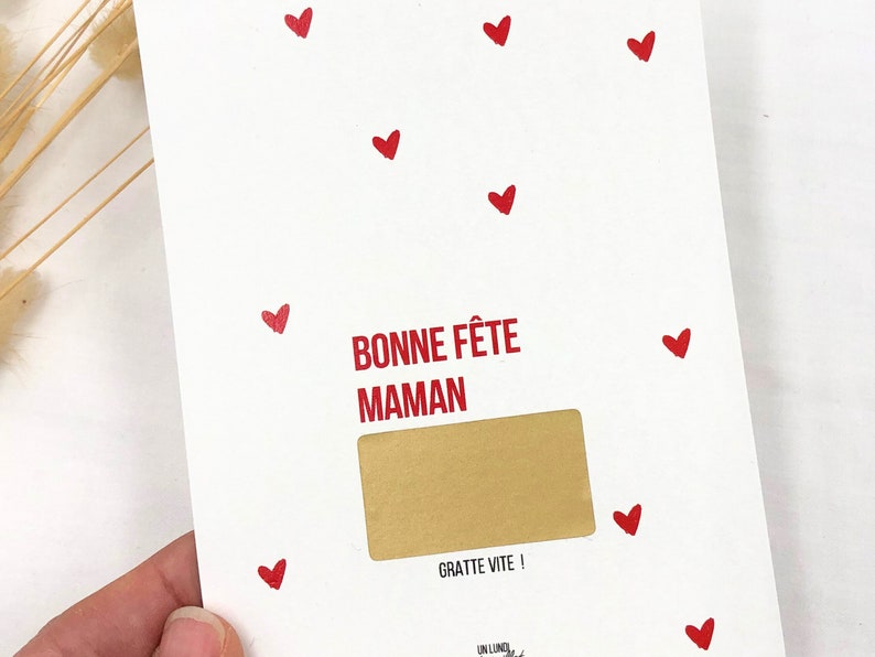 Carte à gratter Fête des Mères personnalisable, Cadeau surprise maman, annonce grossesse, bon pour, demande mariage, Bonne Fête Maman image 5