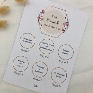 Carte itinéraire pour EVJF, programme EVJF, carte à gratter personnalisable, future mariée, enterrement vie de jeune fille, animation evjf image 6