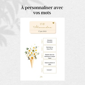 Carte à gratter pour EVJF, programme EVJF, carte personnalisable, future mariée, enterrement de vie de jeune fille, animation evjf image 3