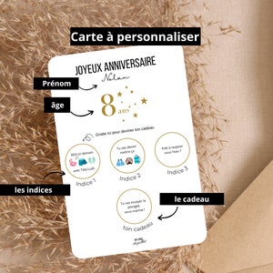 Scratch off birthday card | Customizable card | gift voucher | personalized birthday | good for | pretty gift card | announcement idea image 3