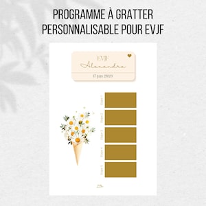 Carte à gratter pour EVJF, programme EVJF, carte personnalisable, future mariée, enterrement de vie de jeune fille, animation evjf image 2
