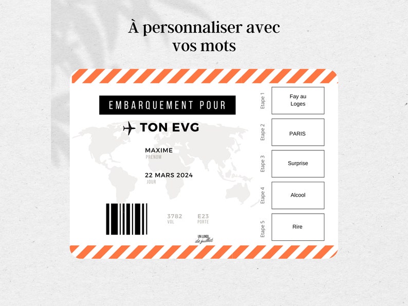 Carte à gratter pour EVG, programme EVG, carte personnalisable, futur marié, cadeau enterrement de vie de garçon, animation evg image 2