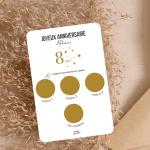 Scratch off birthday card | Customizable card | gift voucher | personalized birthday | good for | pretty gift card | announcement idea image 4