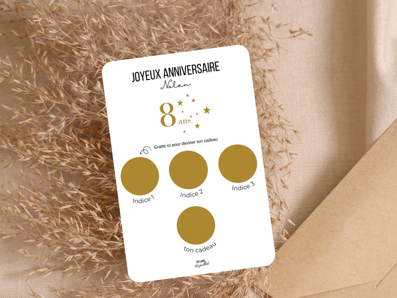 Scratch off birthday card | Customizable card | gift voucher | personalized birthday | good for | pretty gift card | announcement idea image 4