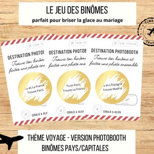 Gioco di coppia con gratta e vinci, matrimonio a tema viaggio, gioco del photobooth, gioco di coppia, gioco di coppia paese/capitale, gioco di foto di matrimonio