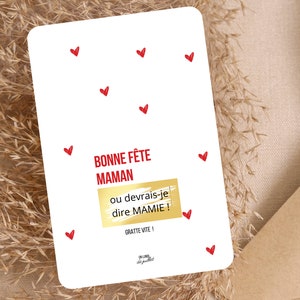 Carte à gratter Fête des Mères personnalisable, Cadeau surprise maman, annonce grossesse, bon pour, demande mariage, Bonne Fête Maman image 2