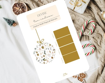 Christmas Gift | Customizable Christmas Scratch Card | trip voucher | Pregnancy Announcement | Wedding Announcement | Civil Union Proposal