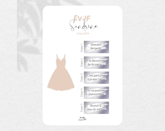 Reiseroutenkarte für EVJF, EVJF-Spiele, anpassbare Rubbelkarte, Geschenk für die zukünftige Braut, Junggesellenabschied, Junggesellenabschied-Animation