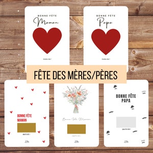 Carte à gratter Fête des Mères personnalisable, Cadeau surprise maman, annonce grossesse, bon pour, demande mariage, Bonne Fête Maman image 8