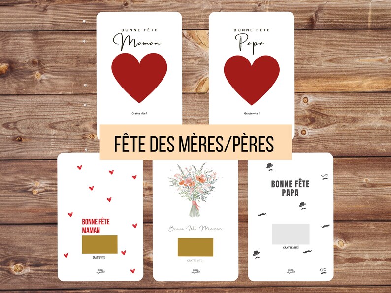 Carte à gratter Fête des Mères personnalisable, Cadeau surprise maman, annonce grossesse, bon pour, demande mariage, Bonne Fête Maman image 8