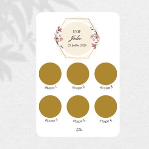 Carte itinéraire pour EVJF, programme EVJF, carte à gratter personnalisable, future mariée, enterrement vie de jeune fille, animation evjf image 9
