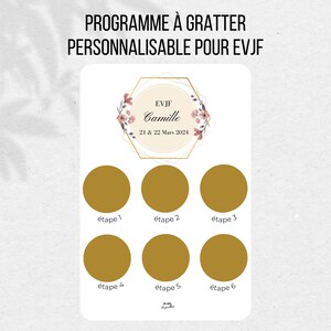 Carte itinéraire pour EVJF, programme EVJF, carte à gratter personnalisable, future mariée, enterrement vie de jeune fille, animation evjf image 4