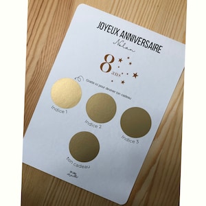 Scratch off birthday card | Customizable card | gift voucher | personalized birthday | good for | pretty gift card | announcement idea image 7