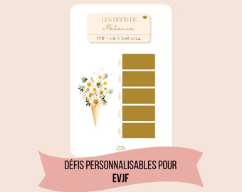 EVJF, jeu pour enterrement vie de jeune fille, défi EVJF personnalisable sous forme de carte à gratter, fête de célibataire, animation EVJF