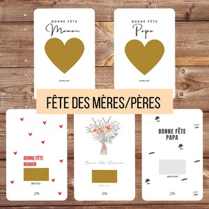 Carte à gratter Fête des Mères personnalisable, Cadeau surprise maman, annonce grossesse, bon pour, demande mariage, Bonne Fête Maman image 9