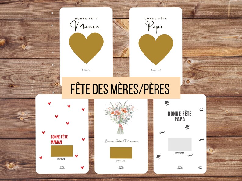 Carte à gratter Fête des Mères personnalisable, Cadeau surprise maman, annonce grossesse, bon pour, demande mariage, Bonne Fête Maman image 9