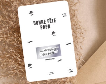 Annonce grossesse papi pour la Fête des Pères, annonce bébé, carte à gratter annonce grossesse originale personnalisée, bonne fête papa