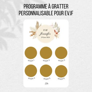 Pianificazione EVJF sotto forma di gratta e vinci, programma EVJF personalizzabile, futura sposa, addio al nubilato, intrattenimento EVJF