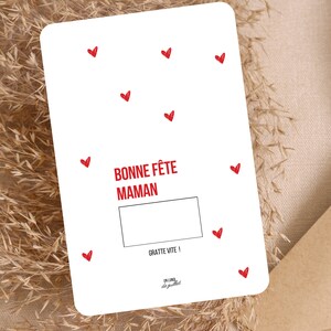 Carte à gratter Fête des Mères personnalisable, Cadeau surprise maman, annonce grossesse, bon pour, demande mariage, Bonne Fête Maman image 4