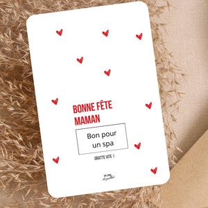 Carte à gratter Fête des Mères personnalisable, Cadeau surprise maman, annonce grossesse, bon pour, demande mariage, Bonne Fête Maman image 3