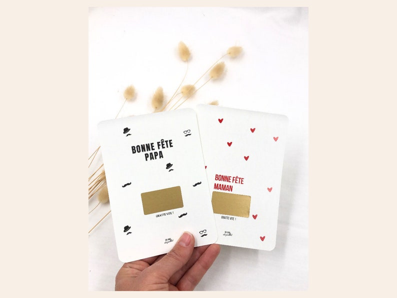 Carte à gratter Fête des Mères personnalisable, Cadeau surprise maman, annonce grossesse, bon pour, demande mariage, Bonne Fête Maman image 7