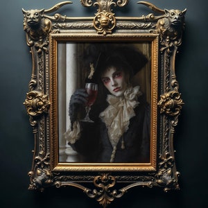 Donna aristocratica gotica, abiti barocchi, arte dark romance (download digitale)