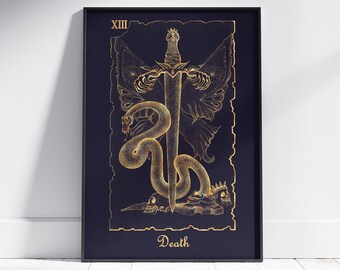 Tarot Poster Death, Mystical Universe, Large Wall Art prints, No Frame