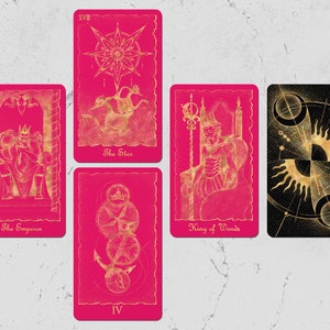 Mystical Universe-tarotdeck met digitale gids en tarottas, rozegouden tarotdeck voor beginners, NIET verijdeld