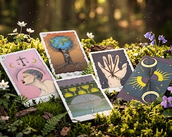 Tarot classique coloré avec livret numérique et pochette velours, 78 cartes de tarot pour débutant, cadeau tarot Rider Waite