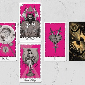Mystical Universe-tarotdeck met digitale gids en tarottas, rozegrijs tarotdeck voor beginners, NIET FOILED