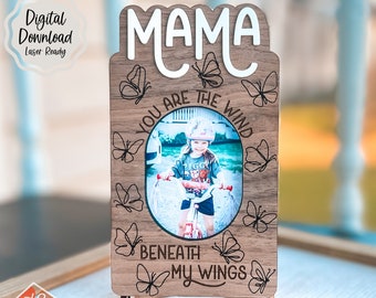 Vlinder fotolijst || Moederdagcadeau || Gepersonaliseerde fotolijst || Laserklaar SVG || Cadeau voor mama